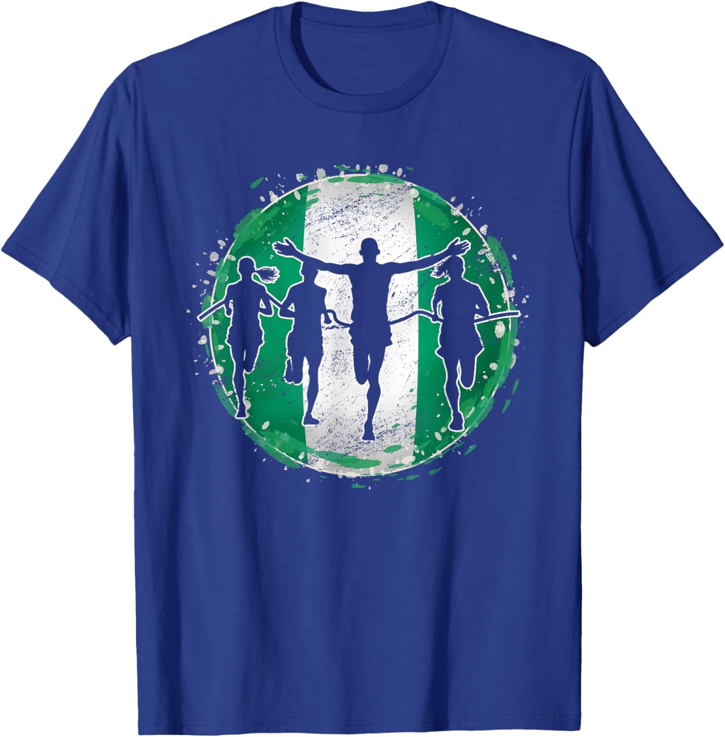 Running Marathon Runners Nigeria Nigerian Flag Nigeria T-Shirt - T-Shirt | Royal