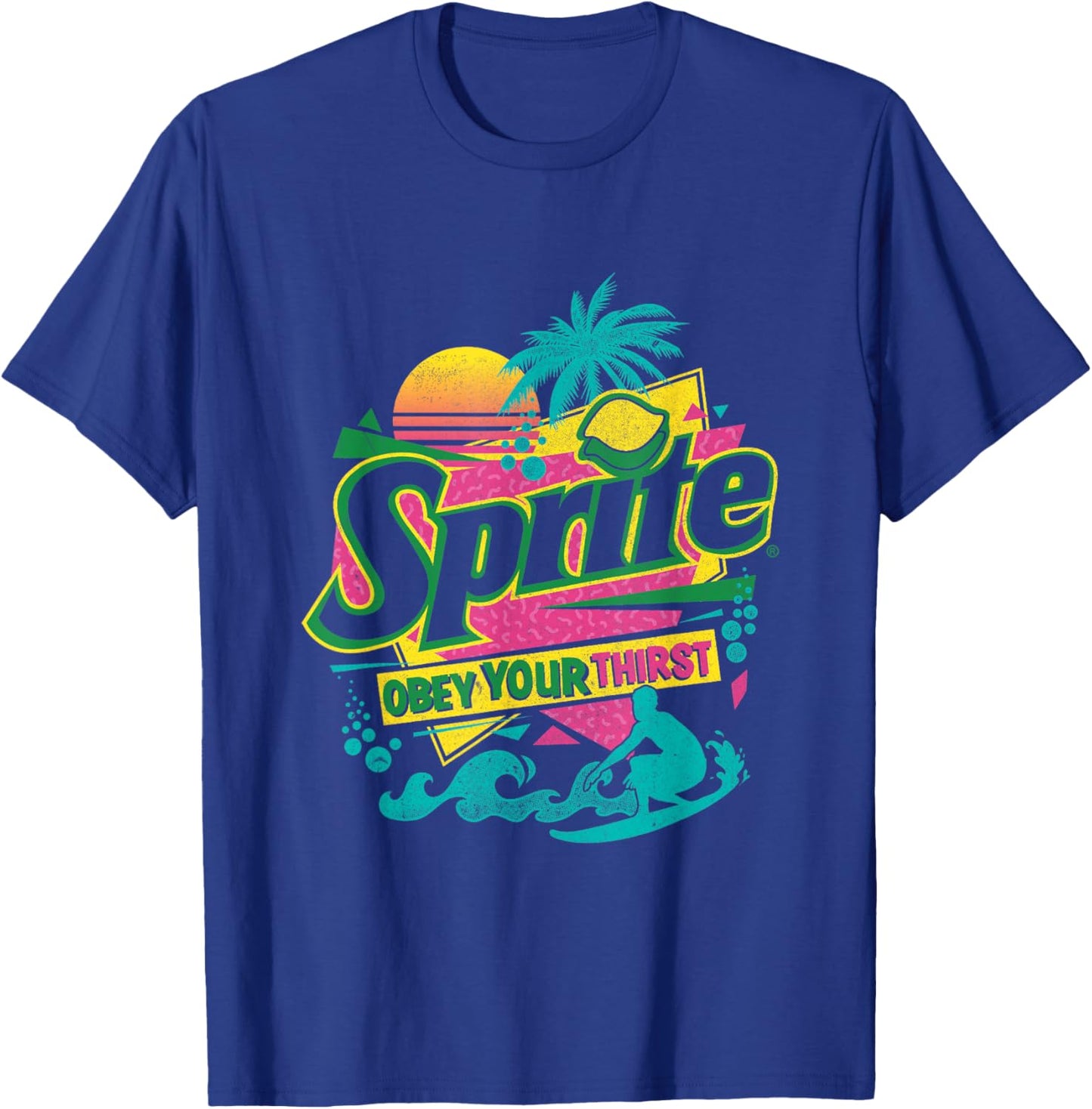 Sprite Retro 90s Beach Obey Your Thirst Men Women T-Shirt - T-Shirt | Royal