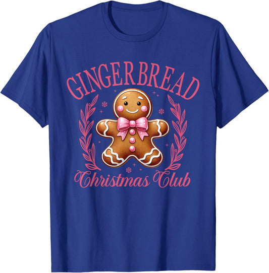 Coquette Bow Pink Gingerbread Christmas Girl Women Xmas T-Shirt - T-Shirt | Royal