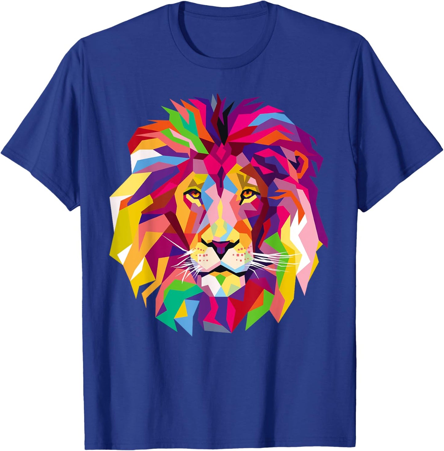 Elegant, Cool Lion Head Design with Bright Colorful T-Shirt - T-Shirt | Royal