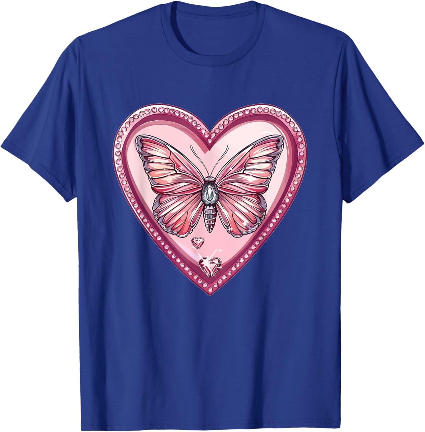 Colorful Butterfly With Heart I Butterfly T-Shirt - T-Shirt | Royal