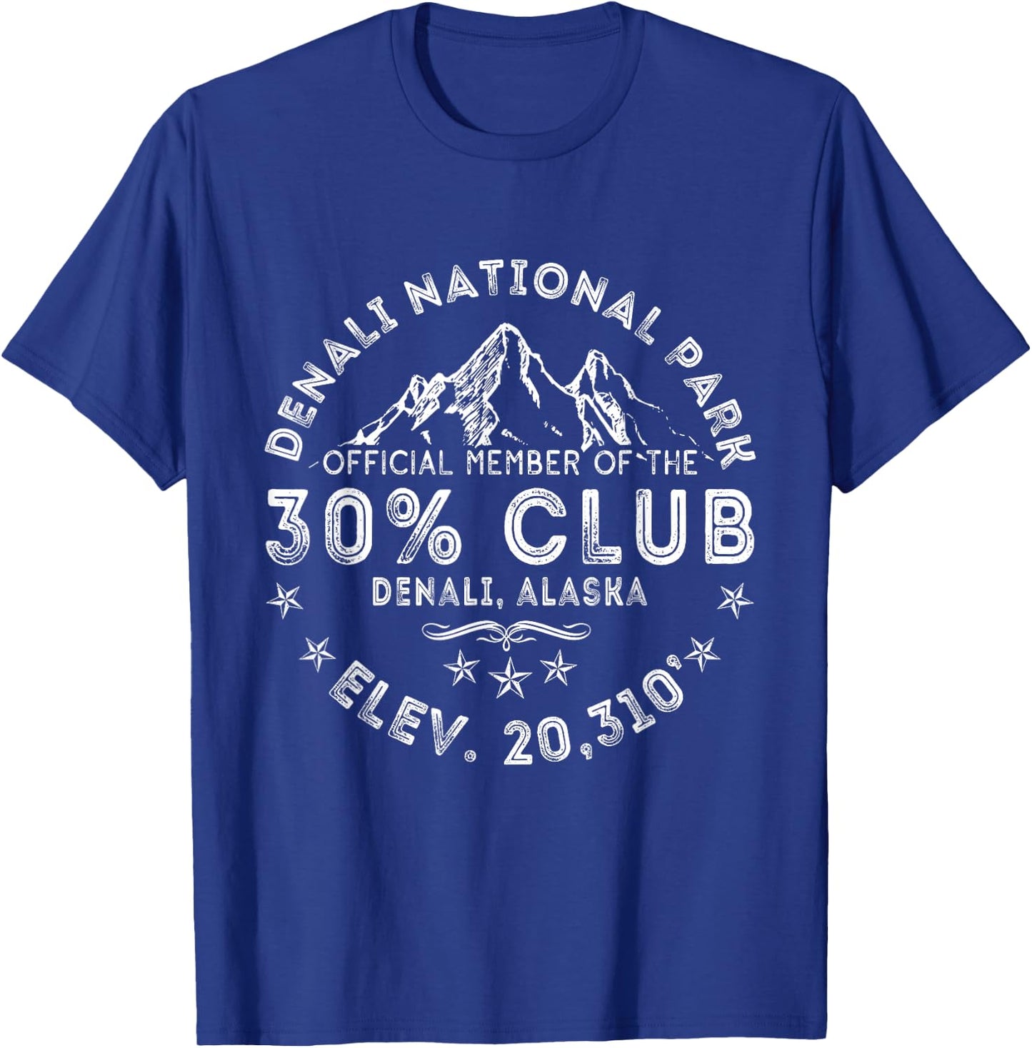 Retro Denali 30% Club Alaska National Park Denali Alaska T-Shirt - T-Shirt | Royal