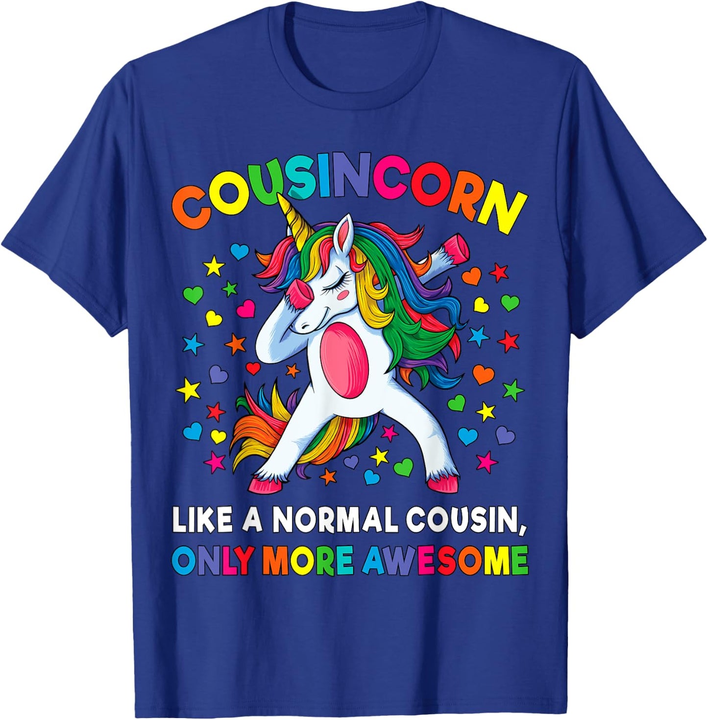 Cousincorn Like A Cousin Only Awesome Dabbing Unicorn T-Shirt - T-Shirt | Royal