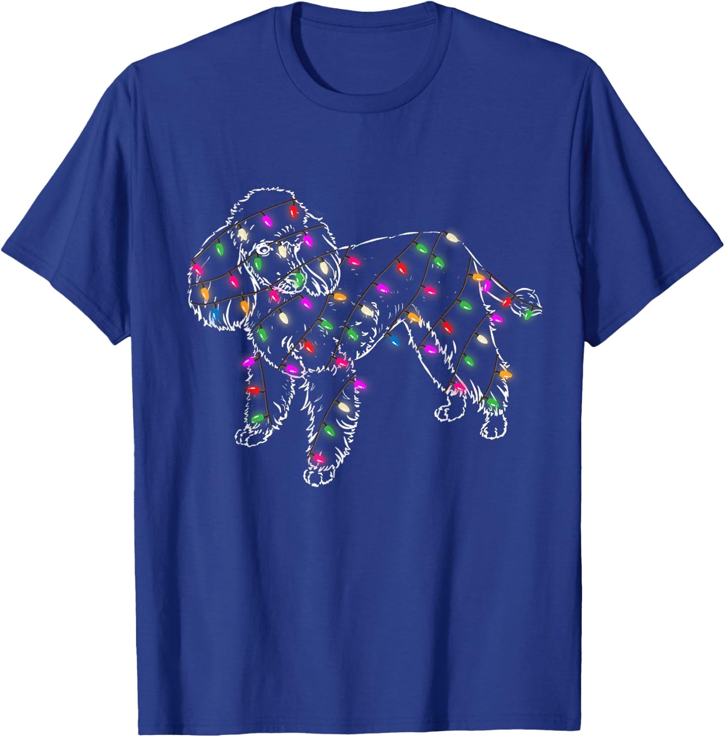 Funny Poodle Dogs Light Christmas Pet Animal Dog Gifts Men Women Kids T-Shirt - T-Shirt | Royal
