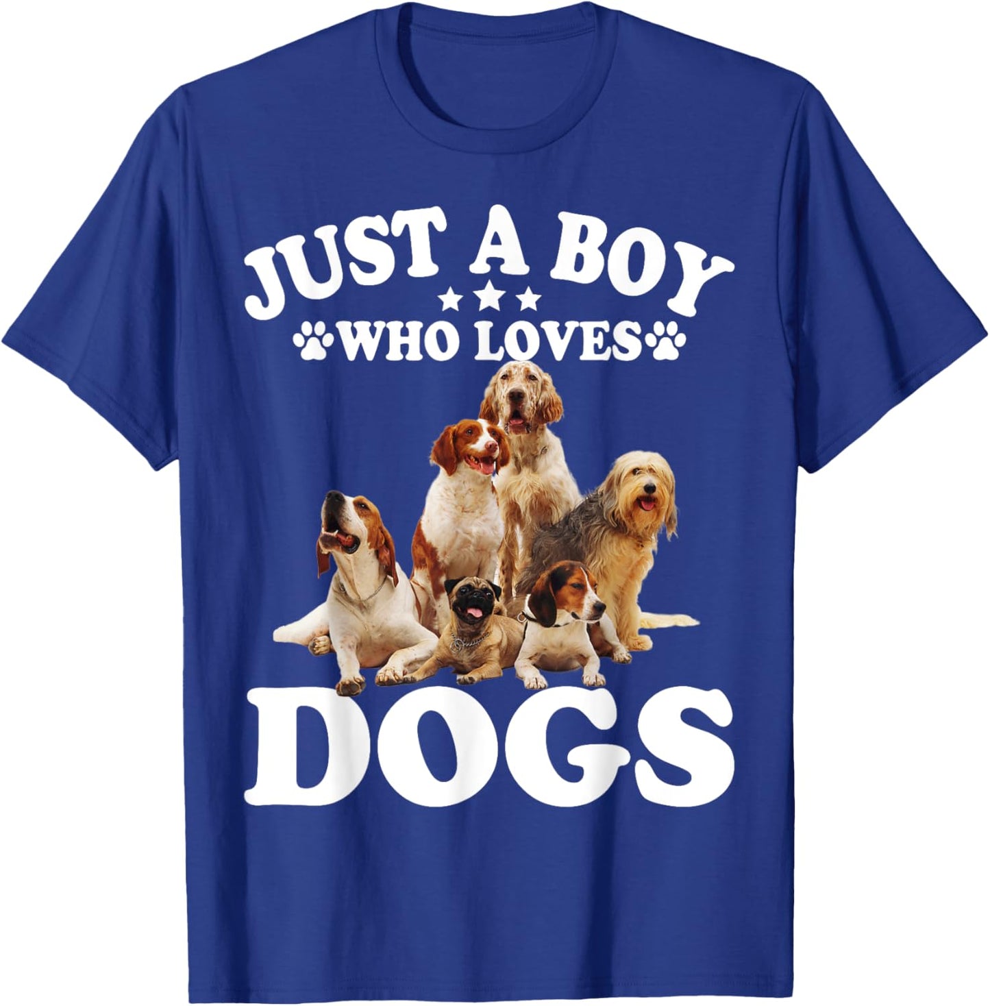 Just A Boy Who Loves Dogs Shirt For Kids Boys Puppies Dogs T-Shirt - T-Shirt | Royal