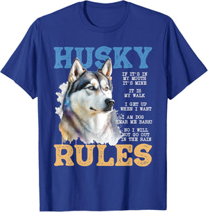 Husky Rules - Siberian Husky Animal Lover Pet Breeder T-Shirt - T-Shirt | Royal
