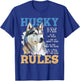 Husky Rules - Siberian Husky Animal Lover Pet Breeder T-Shirt - T-Shirt | Royal