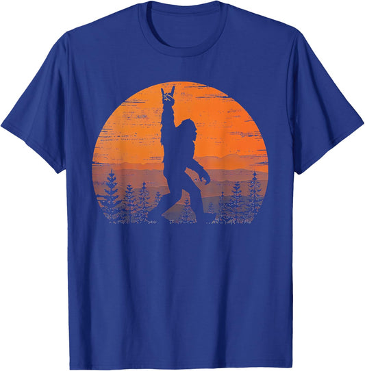 Bigfoot Moon Graphic Night Forest! Cool Sasquatch Men Women T-Shirt - T-Shirt | Royal