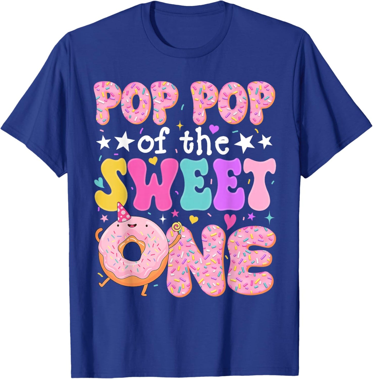 Pop Pop of The Sweet One 1st Birthday Donut Bday Party T-Shirt - T-Shirt | Royal