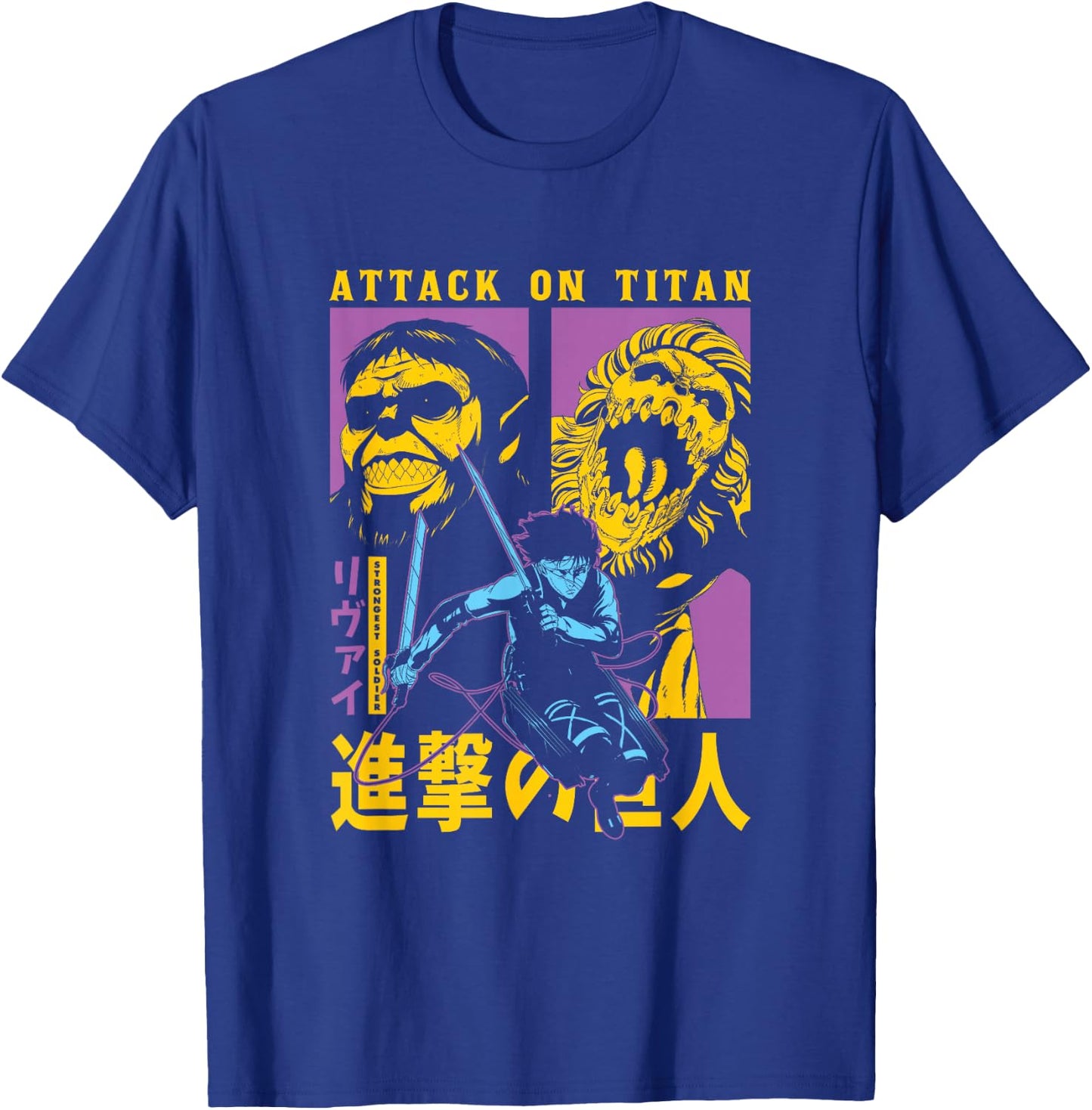 Attack on Titan Season 4 Split Titan Faces Attack Pose Anime T-Shirt - T-Shirt | Royal