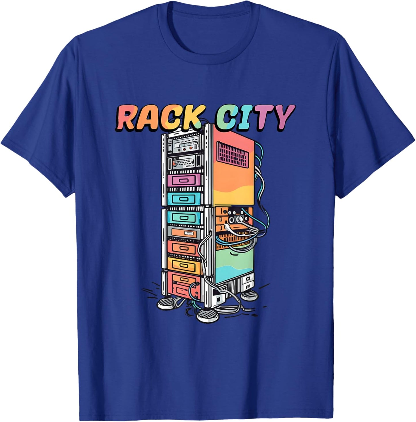 Rack City Network Server Rack - Network Engineer Homelab T-Shirt - T-Shirt | Royal