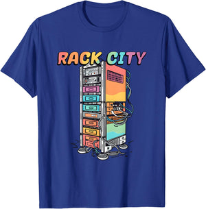 Rack City Network Server Rack - Network Engineer Homelab T-Shirt - T-Shirt | Royal