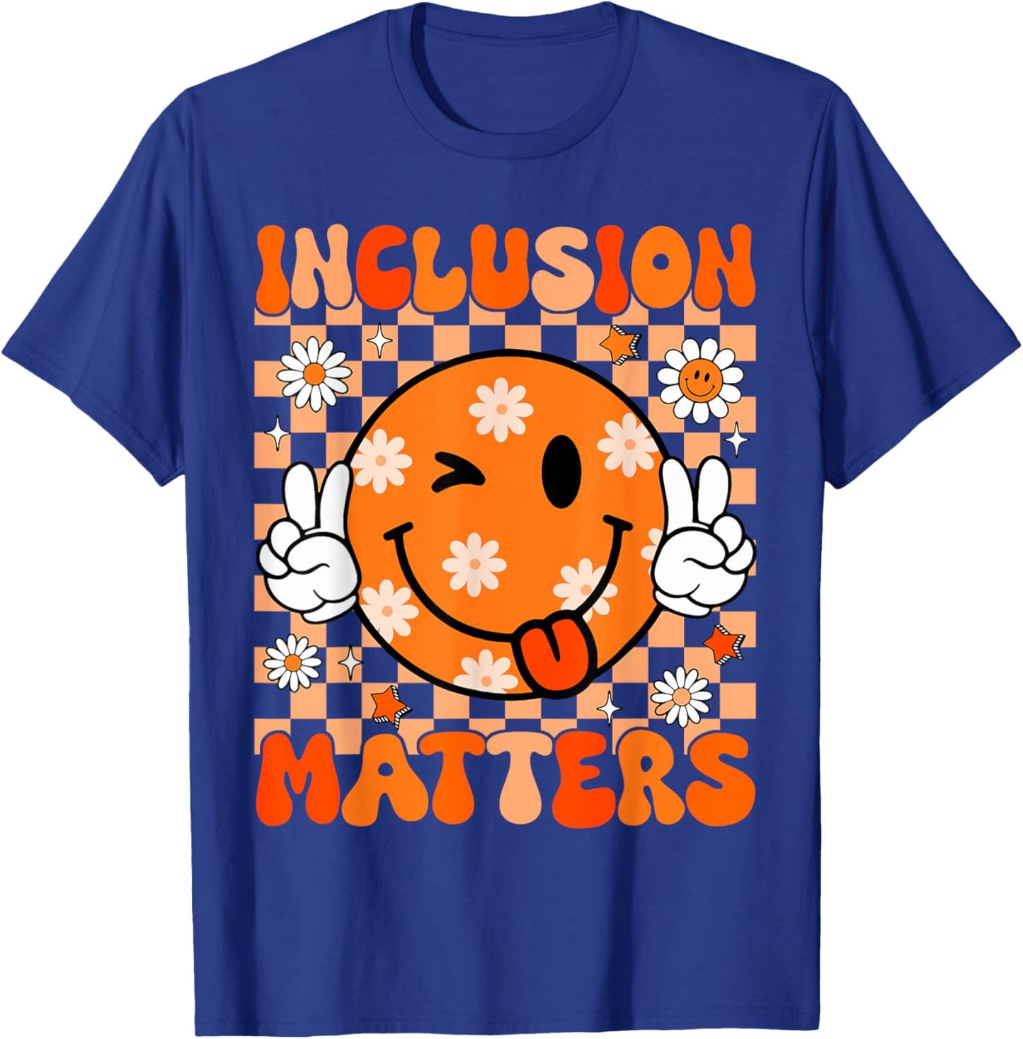 Groovy Inclusion Matters Special Education Teacher Sped T-Shirt - T-Shirt | Royal