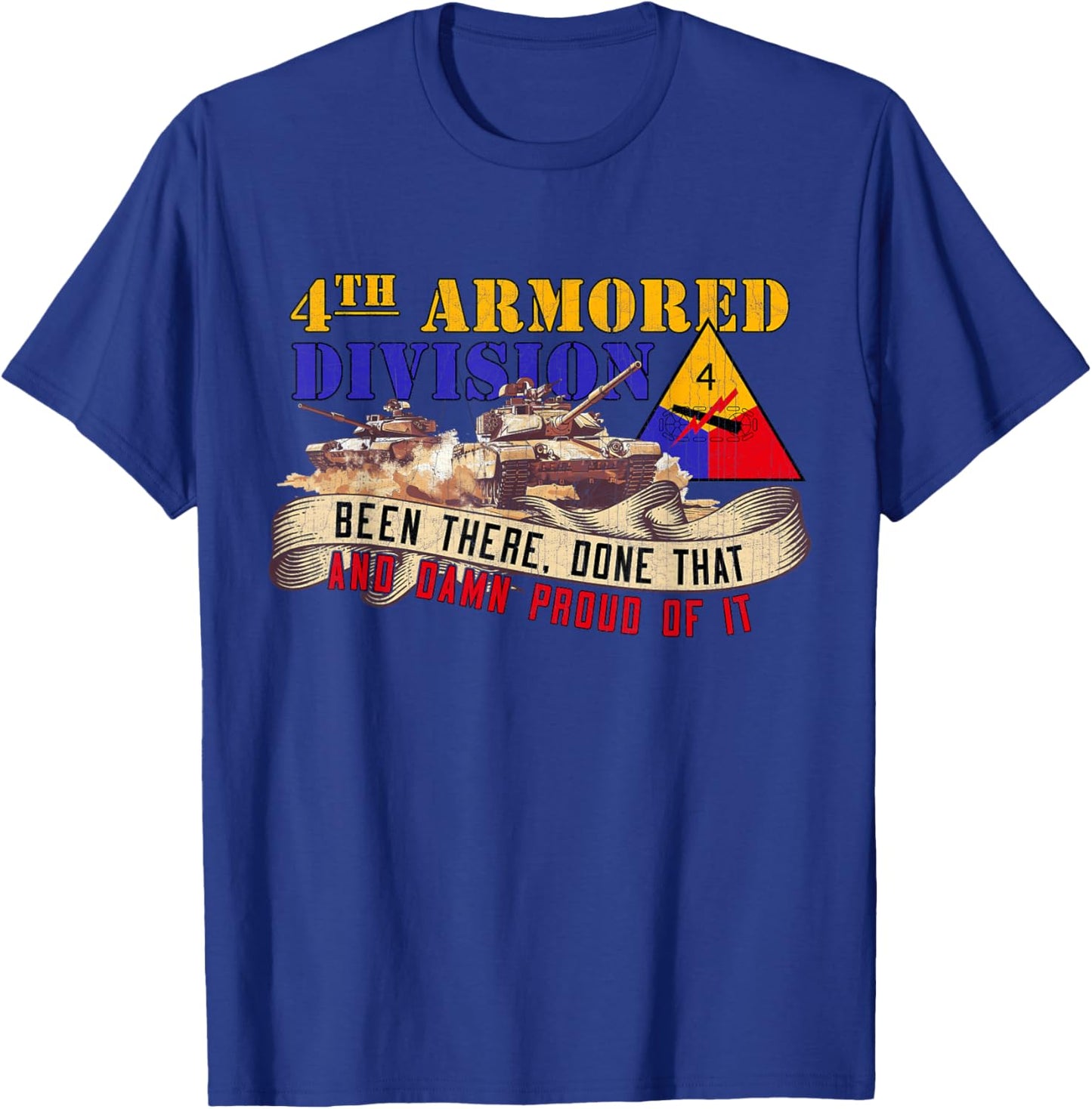 4th Armored Division 4th AD Breakthrough Veteran Day Gifts T-Shirt - T-Shirt | Royal