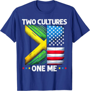 Half Jamaican Half American USA Flag Jamaica America T-Shirt - T-Shirt | Royal