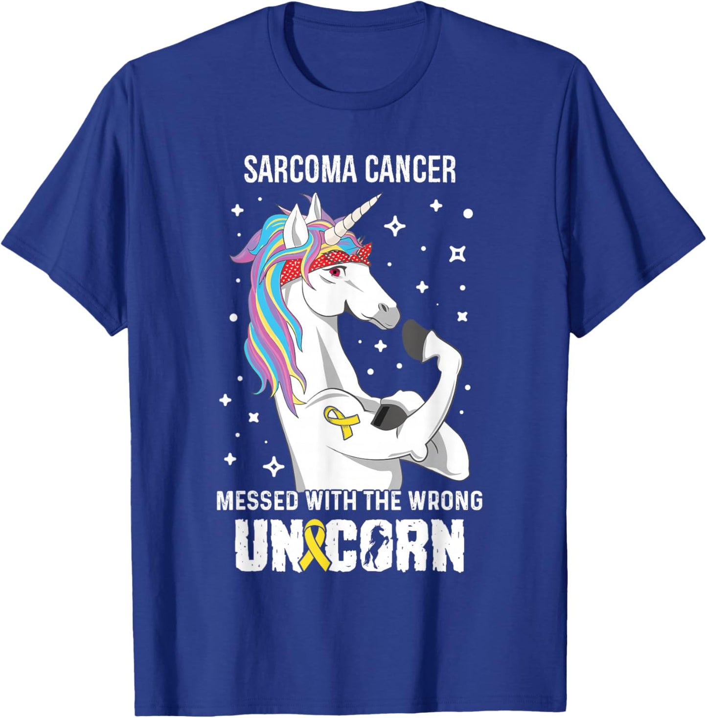 Wrong Unicorn- Sarcoma Cancer Awareness Supporter Ribbon T-Shirt - T-Shirt | Royal