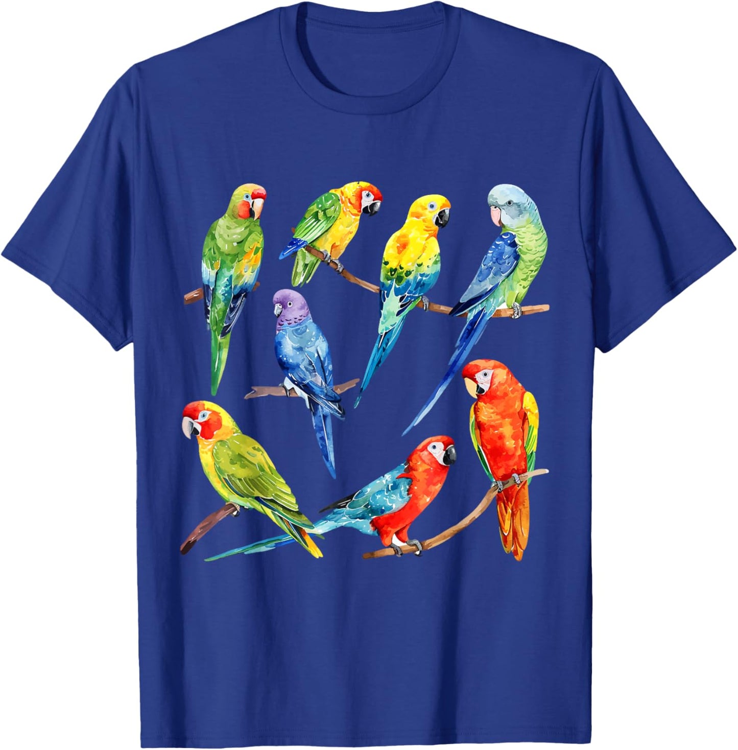 Colorful Parrot Watercolor T-Shirt - T-Shirt | Royal