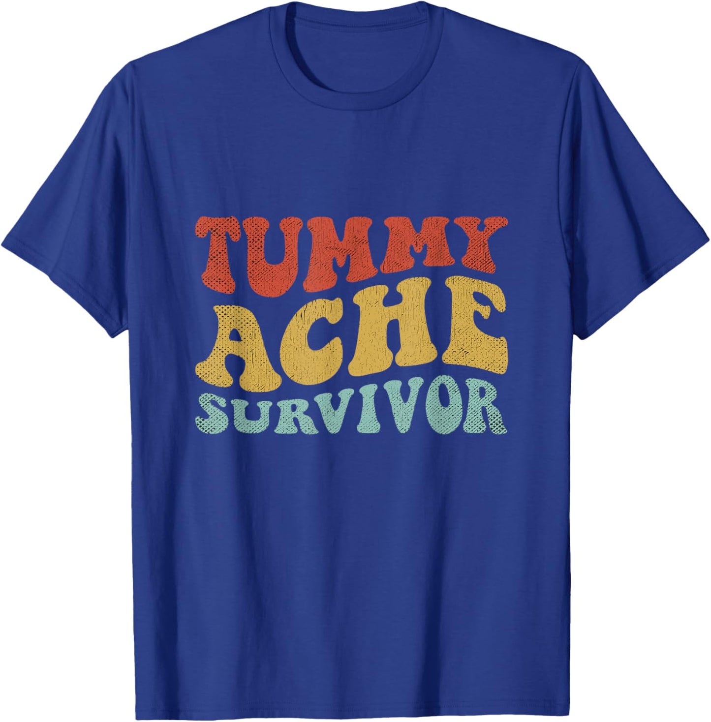 Tummy Ache Survivor Shirt Women Funny IBS Stomach Ache Retro T-Shirt - T-Shirt | Royal
