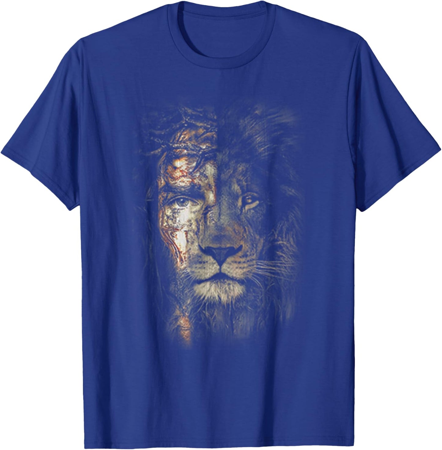Jesus Lion Christian Cross Religion Lover T-Shirt - T-Shirt | Royal