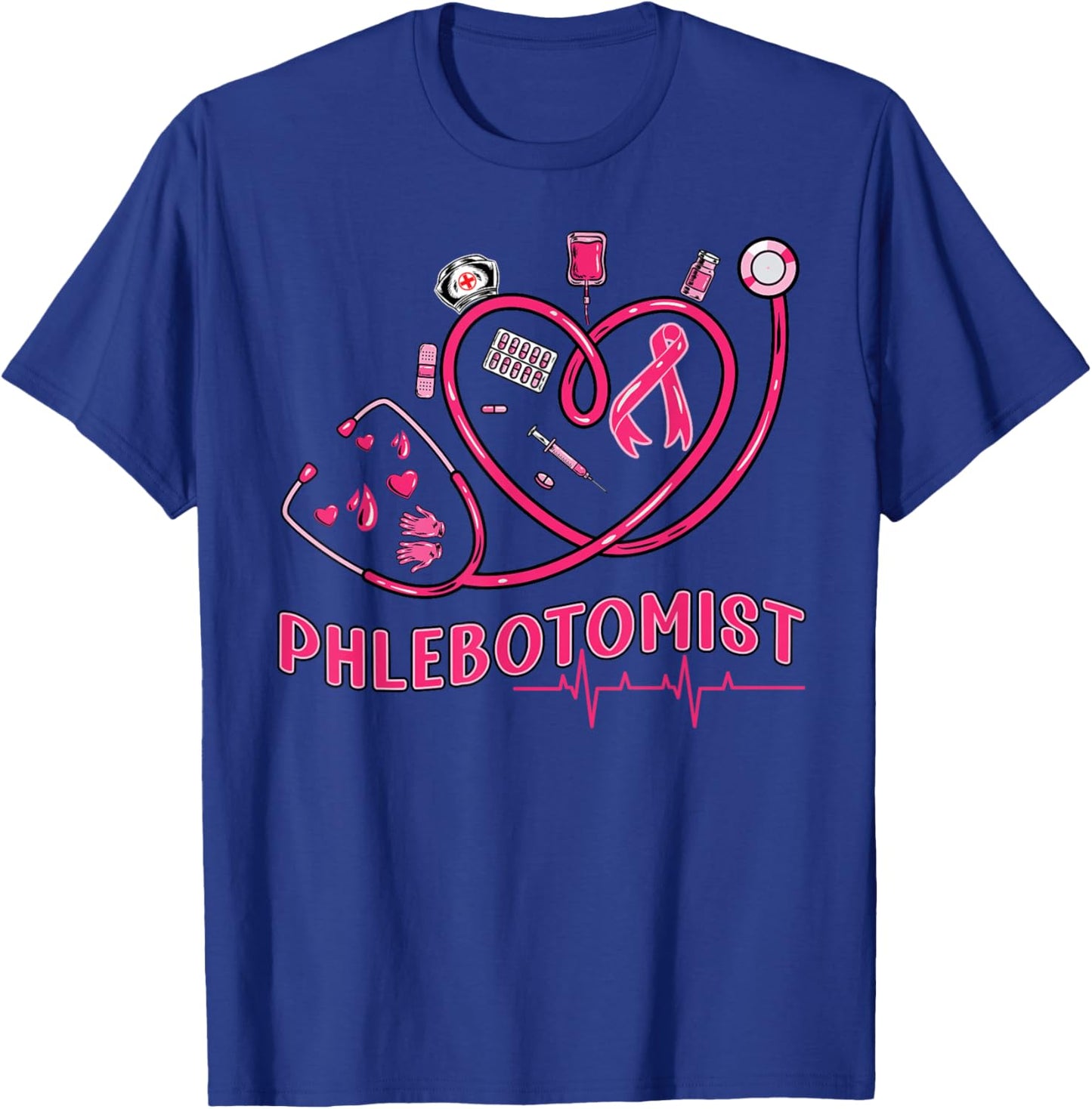 Phlebotomist Heart Phlebotomy Nurse Tech Gift T-Shirt - T-Shirt | Royal