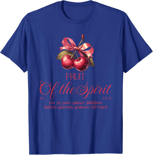 Fruit Of The Spirit Christian Bible Verse Cherry Lover T-Shirt - T-Shirt | Royal