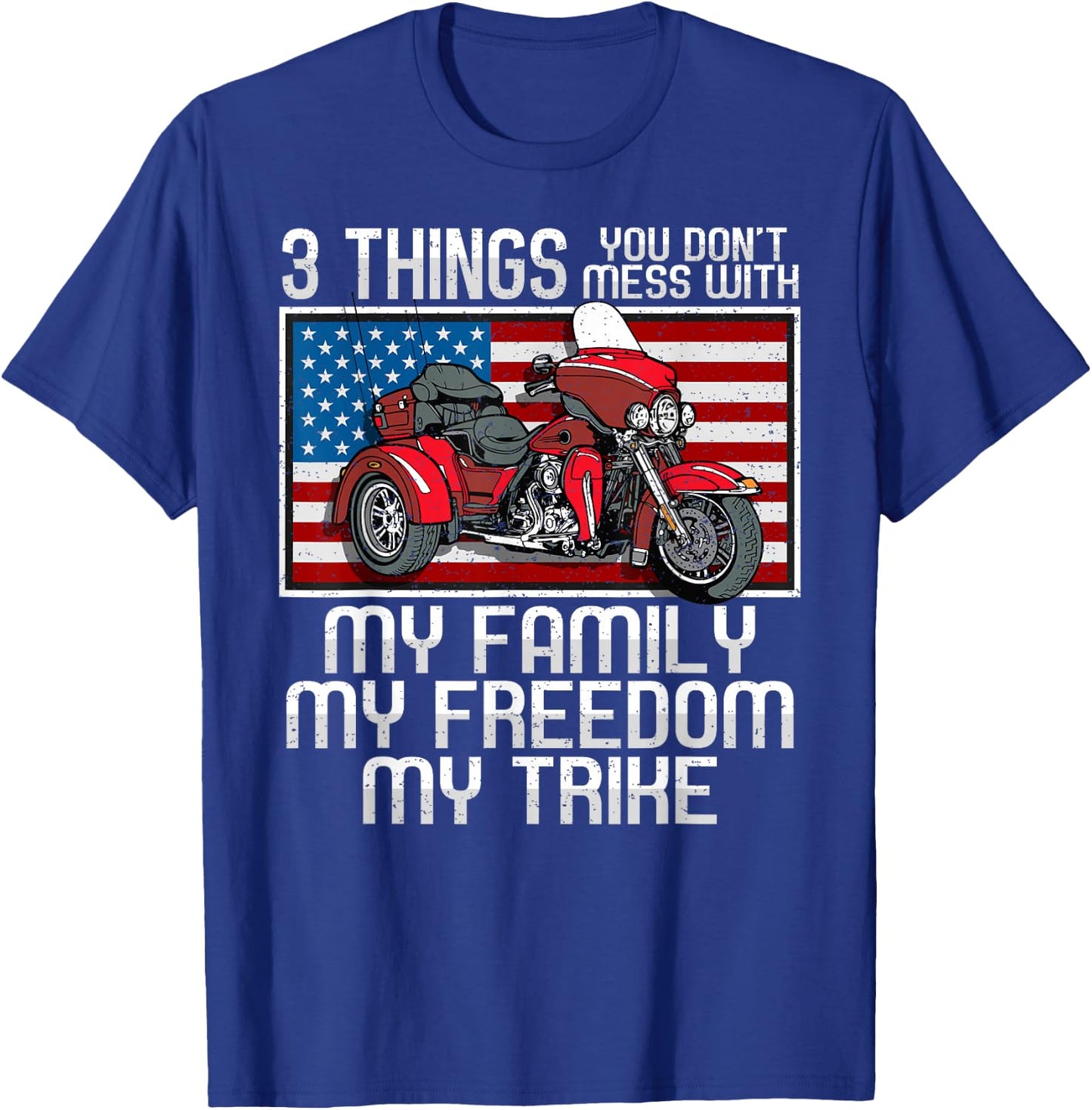 Motorcycle Trike American Biker Rules T-Shirt - T-Shirt | Royal
