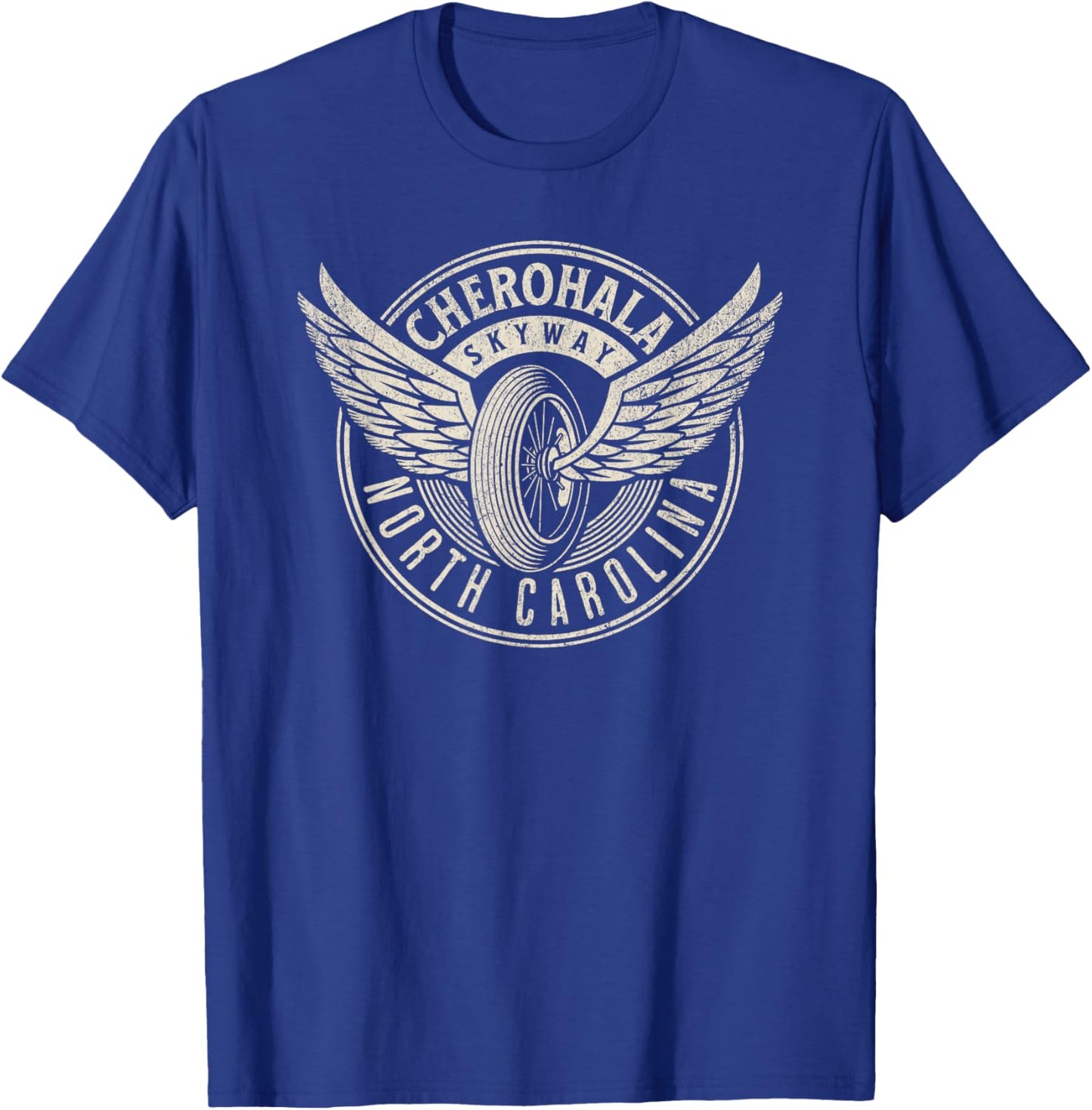 Cherohala Skyway North Carolina Motorcycle Biker Trail T-Shirt - T-Shirt | Royal