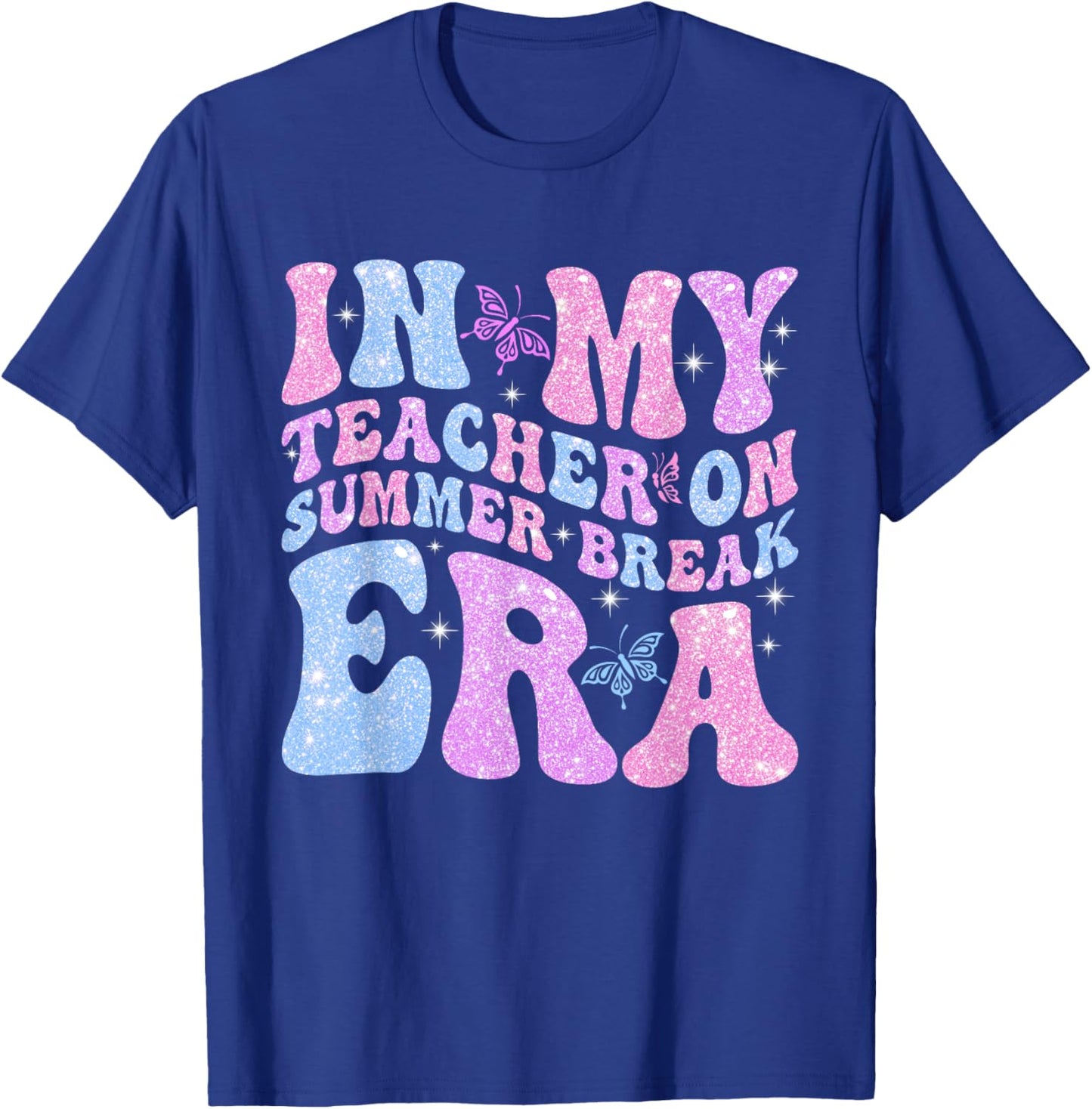 In My Teacher On Summer Break Era Groovy Summer Vibe Teacher Men Women T-Shirt - T-Shirt | Royal
