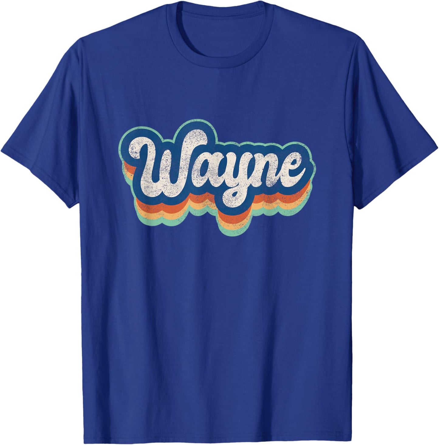 Wayne First Name Boy Vintage Style 70s 80s Personalized T-Shirt - T-Shirt | Royal