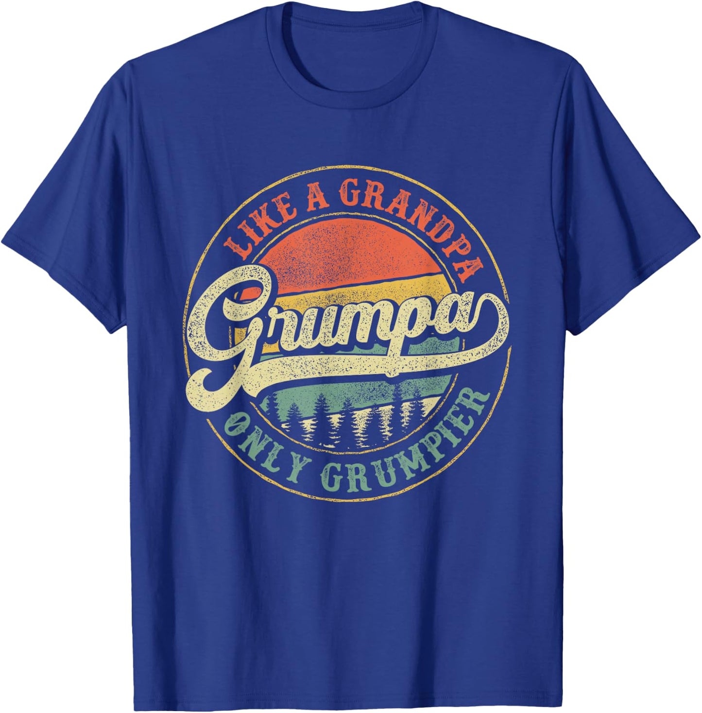 Grumpa Like a Grandpa Only Grumpier Retro Grumpa Definition T-Shirt - T-Shirt | Royal