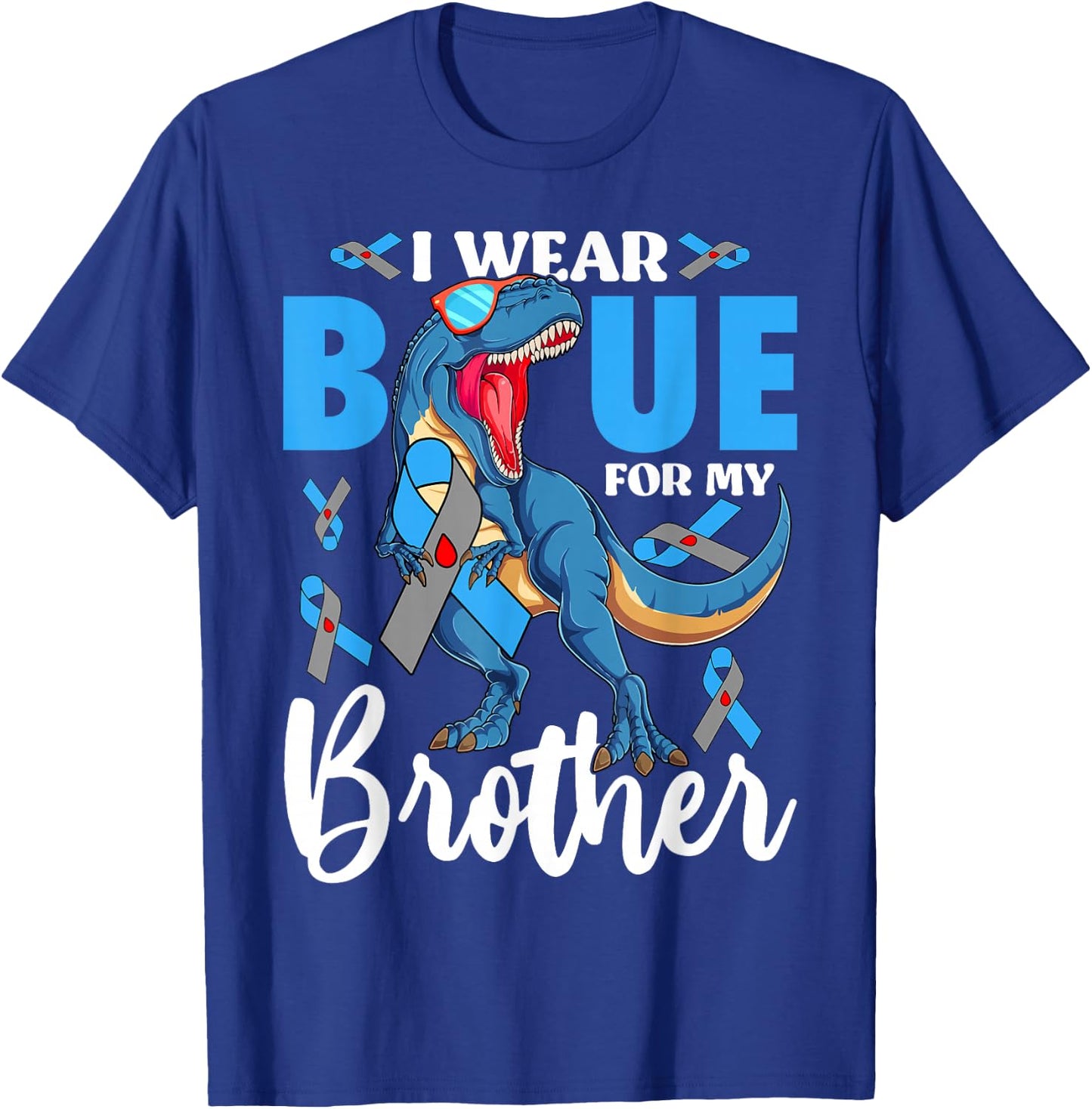 I Wear Blue For My Brother Type 1 Diabetes Awareness T-Shirt - T-Shirt | Royal