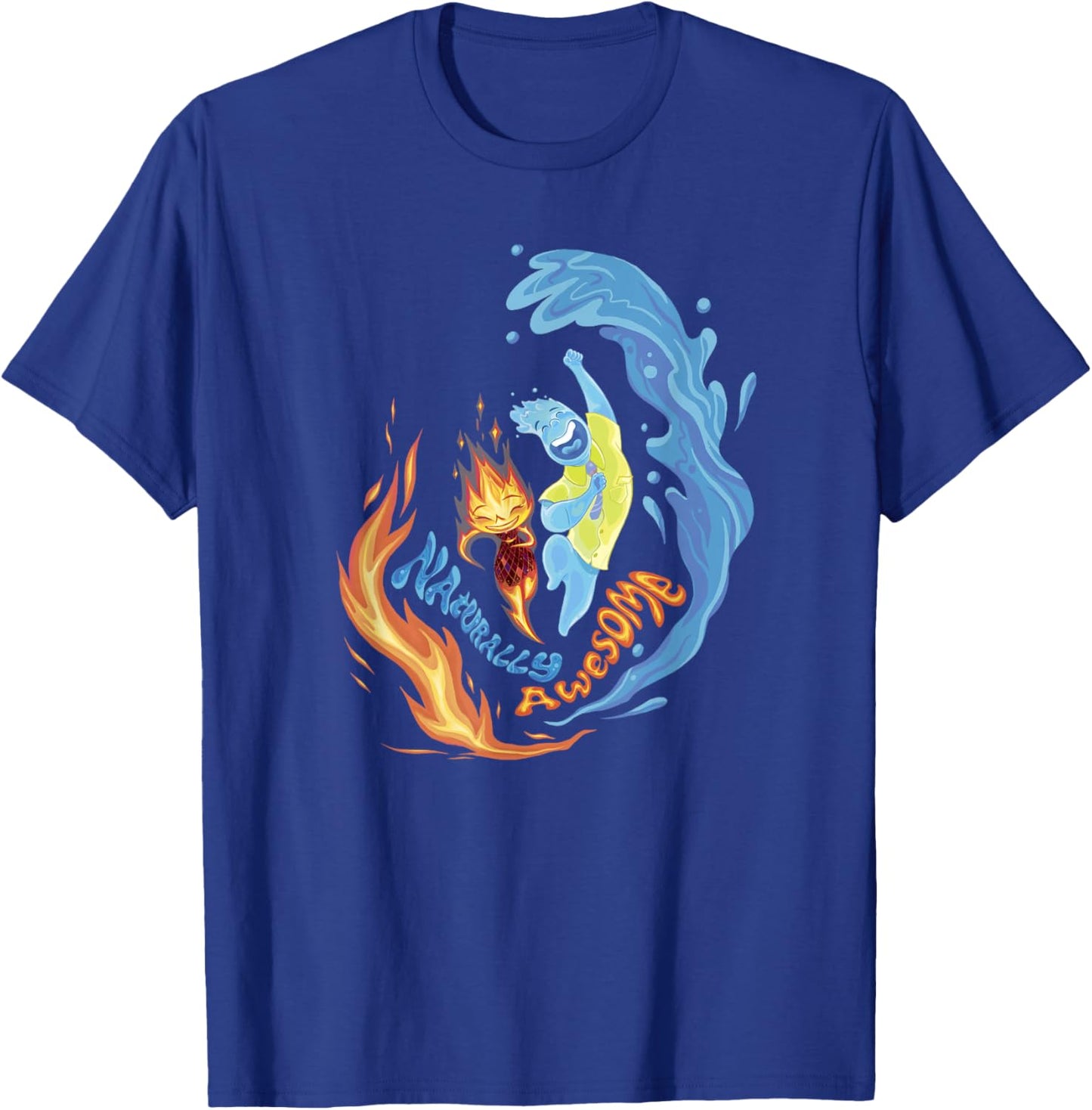 Disney Pixar Elemental Naturally Awesome Ember & Wade Shot T-Shirt - T-Shirt | Royal