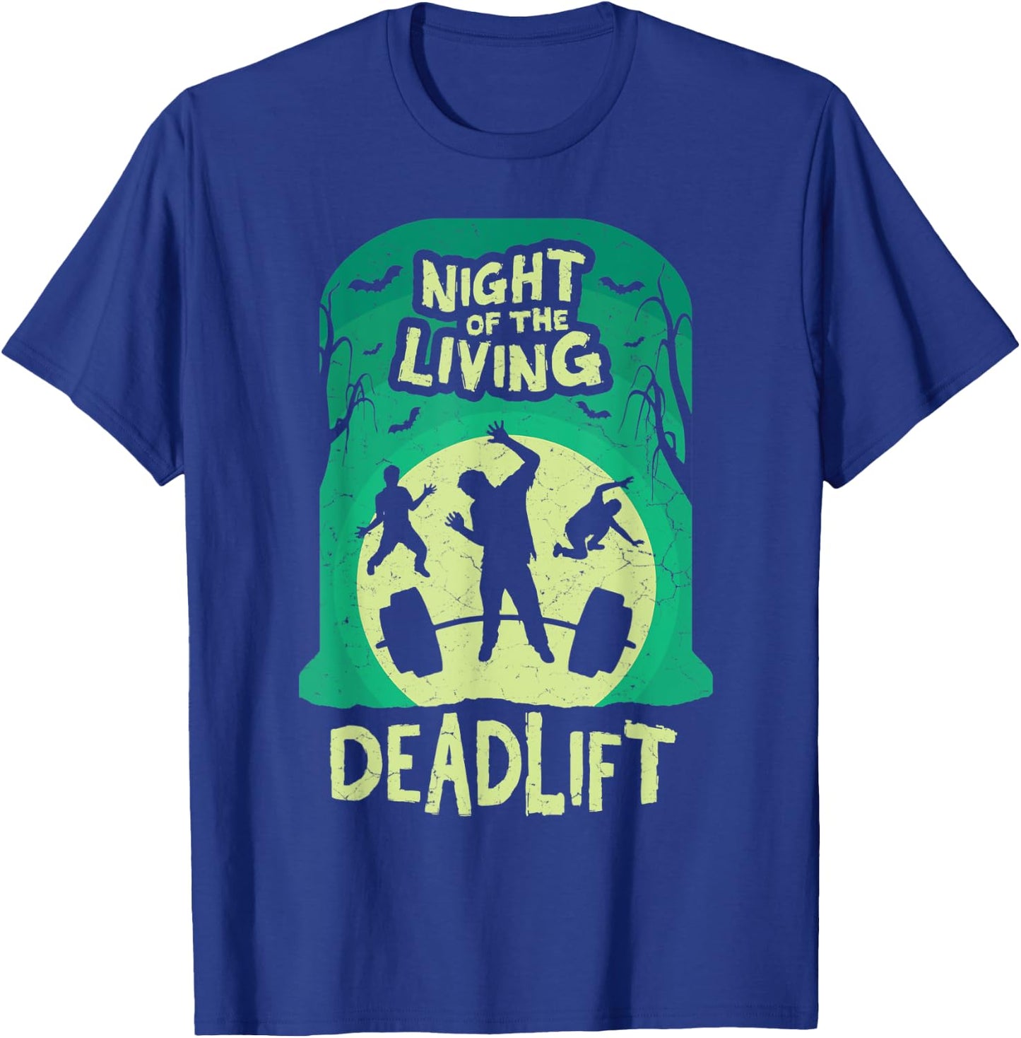 Night of the Living Deadlift Funny Weightlifting & Fitness T-Shirt - T-Shirt | Royal