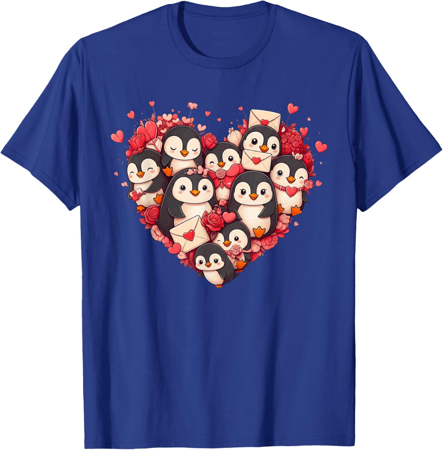 Funny Penguin Heart Valentine Penguin Kids T-Shirt - T-Shirt | Royal