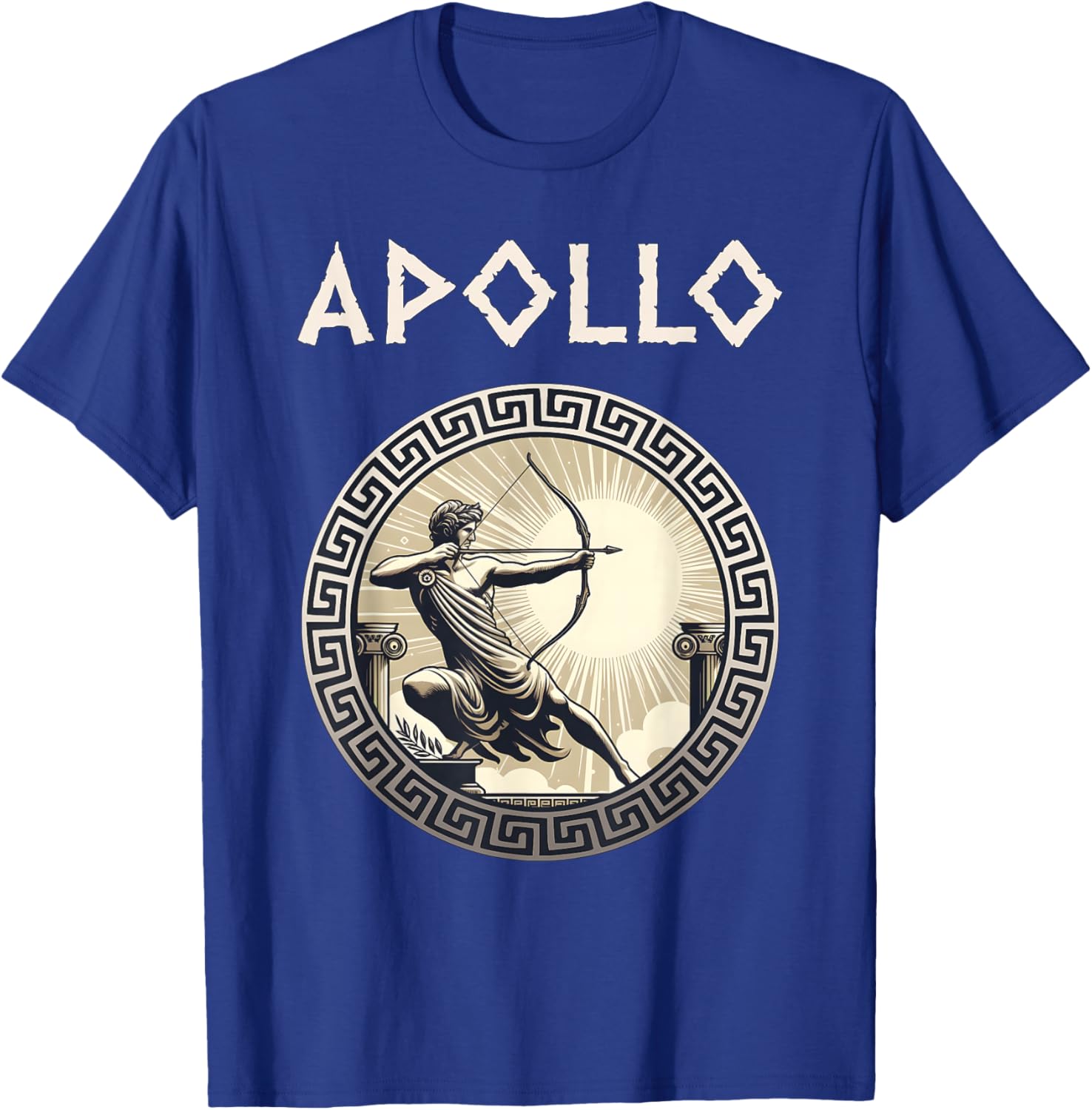 Agema Apparel Apollo Greek God of Archery Music and Light , Small, Black T-Shirt - T-Shirt | Royal
