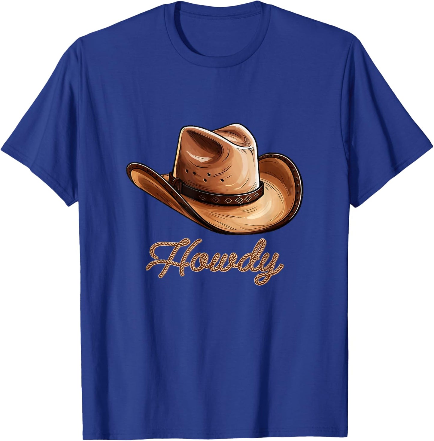 Howdy Cowboy Hat Funny Western Rodeo T-Shirt - T-Shirt | Royal