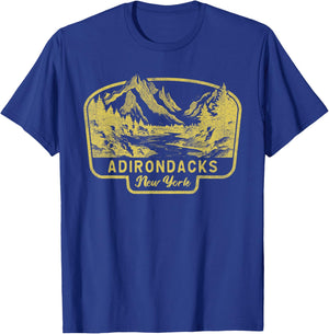 Adirondacks Mountains New York Hiking Outdoors Vintage T-Shirt - T-Shirt | Royal