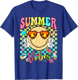 Groovy Summer Vibes Women Girl Kids Summer Beach Vacation T-Shirt - T-Shirt | Royal