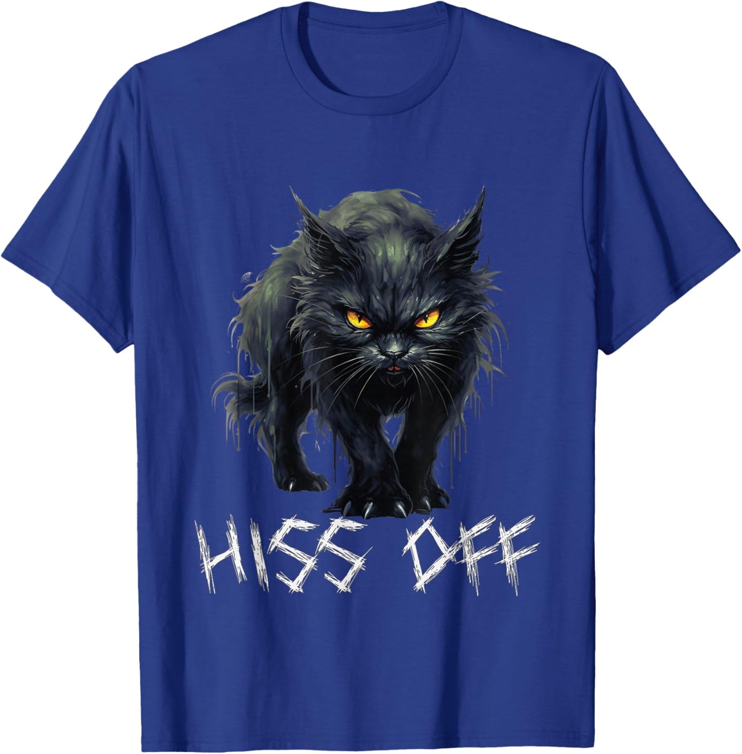 Hiss Off Cat Men Women T-Shirt - T-Shirt | Royal