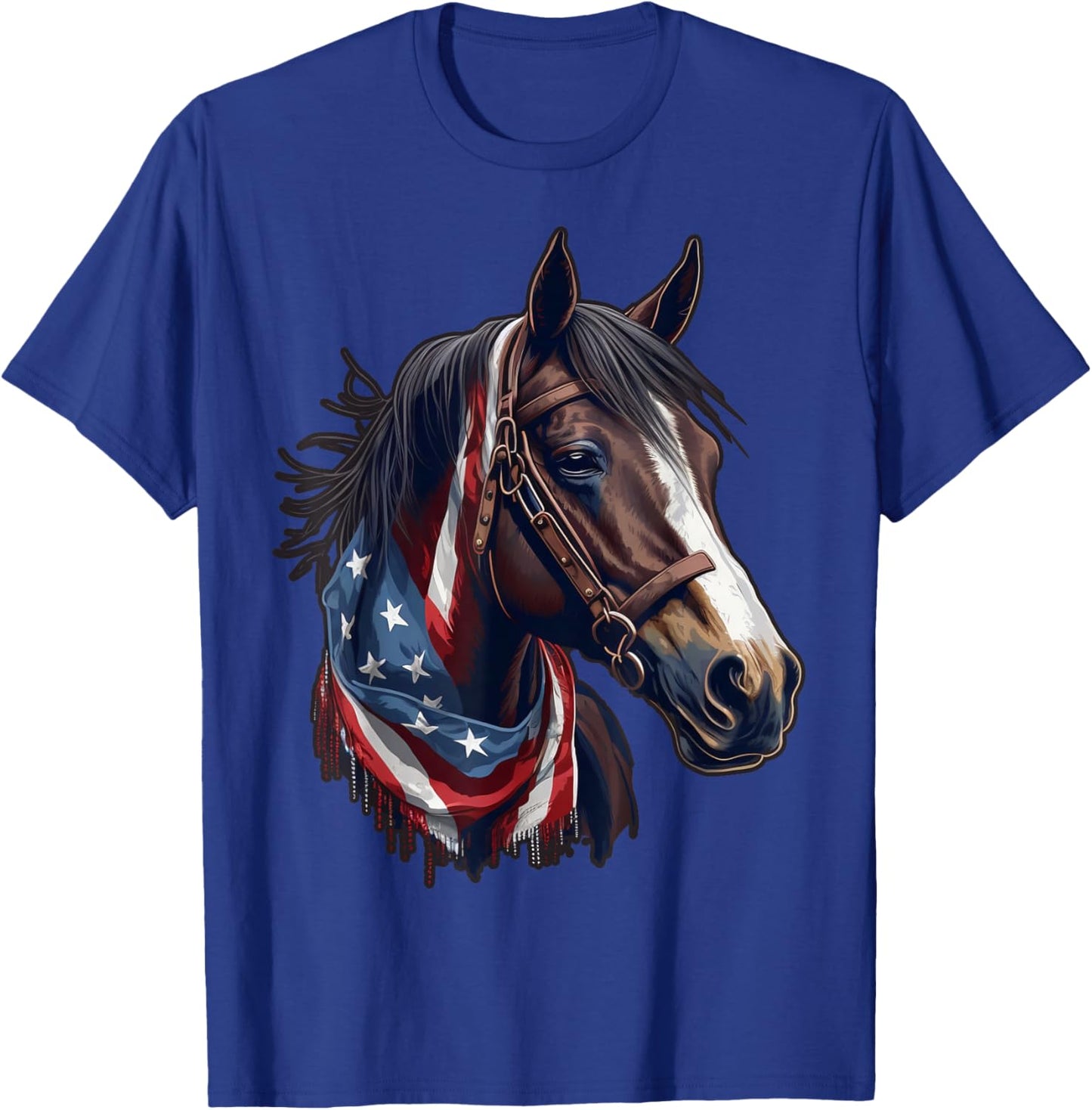 USA 4th Of July Horse on Patriotic American Horse T-Shirt - T-Shirt | Royal