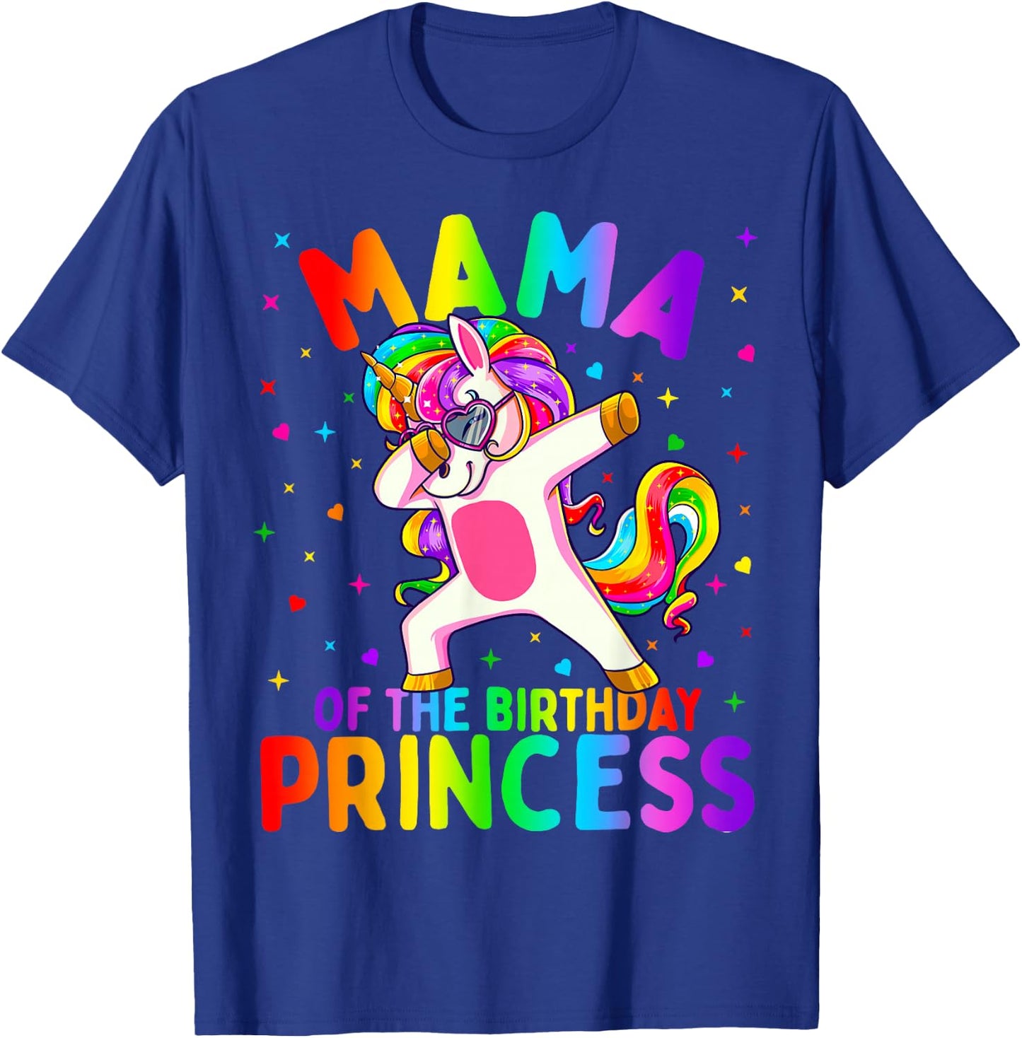 Mama of The Birthday Princess Girl Dabbing Unicorn Mom T-Shirt - T-Shirt | Royal