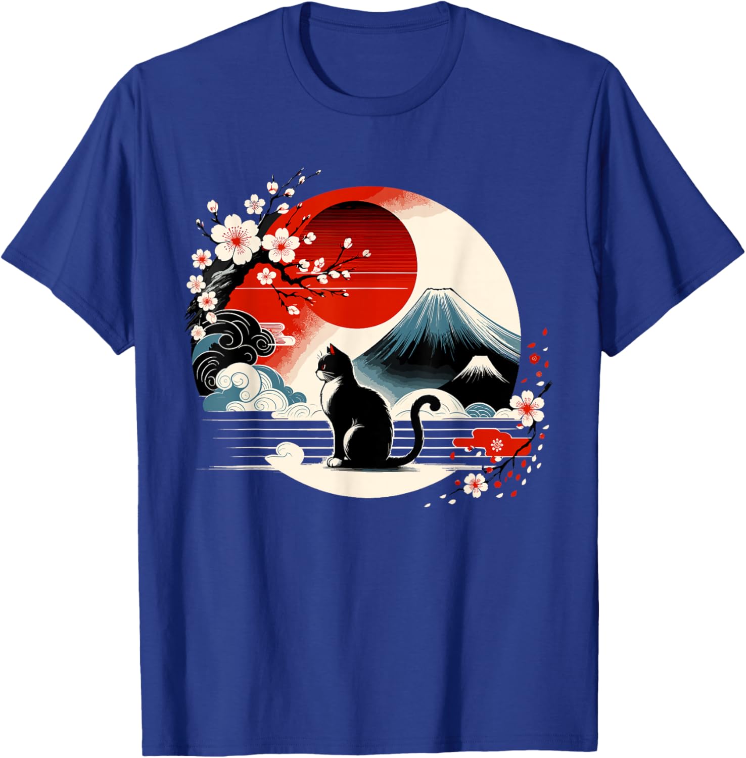Kawaii Cat Anime Japanese Retro Men Women Kids Funny Cat T-Shirt - T-Shirt | Royal