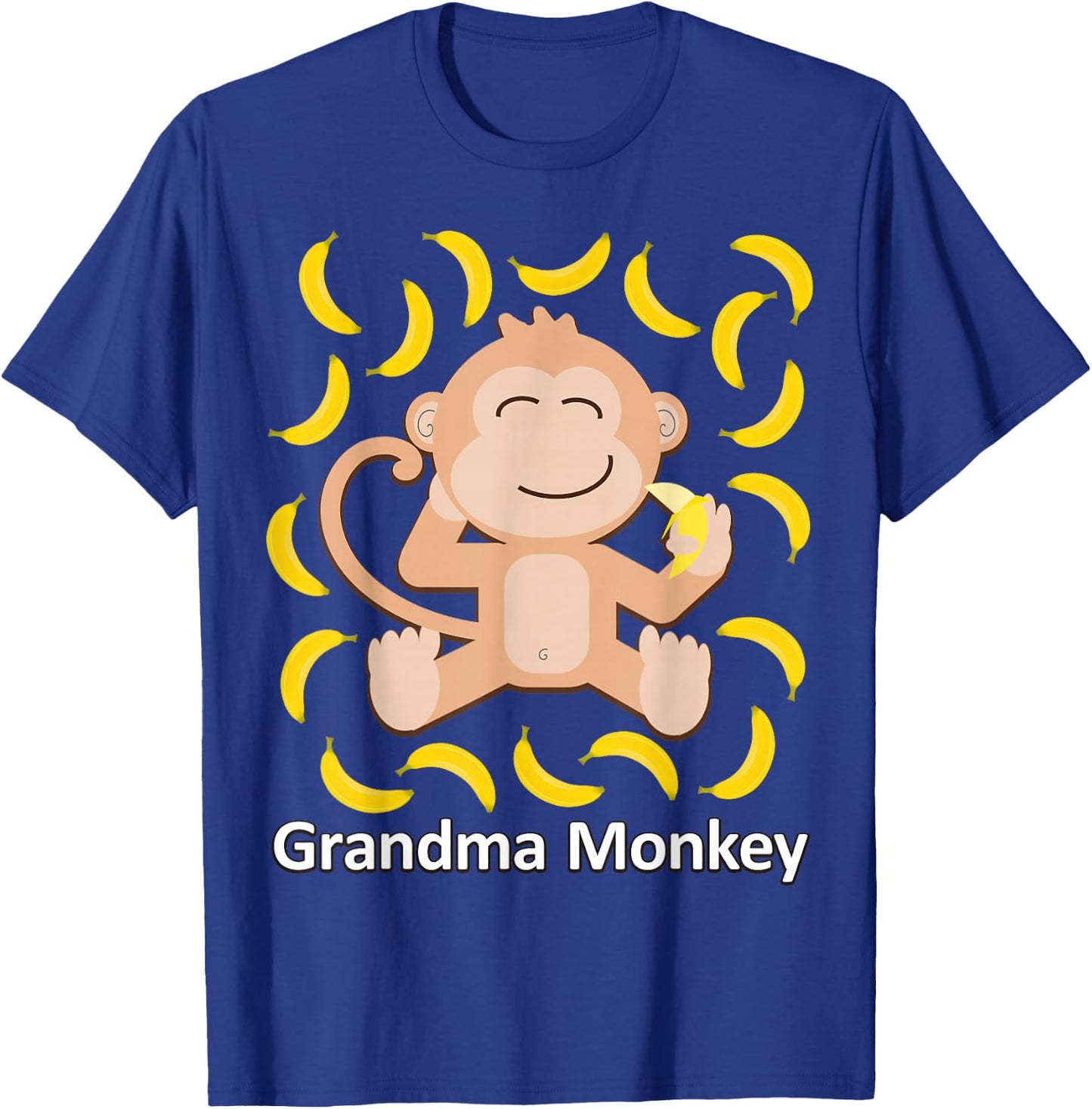 Grandma Monkey Banana Print Monkeys Bananas T-Shirt - T-Shirt | Royal