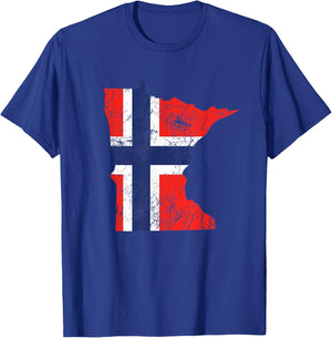 Norway Flag Minnesota Nordic Immigrant Heritage T-Shirt - T-Shirt | Royal