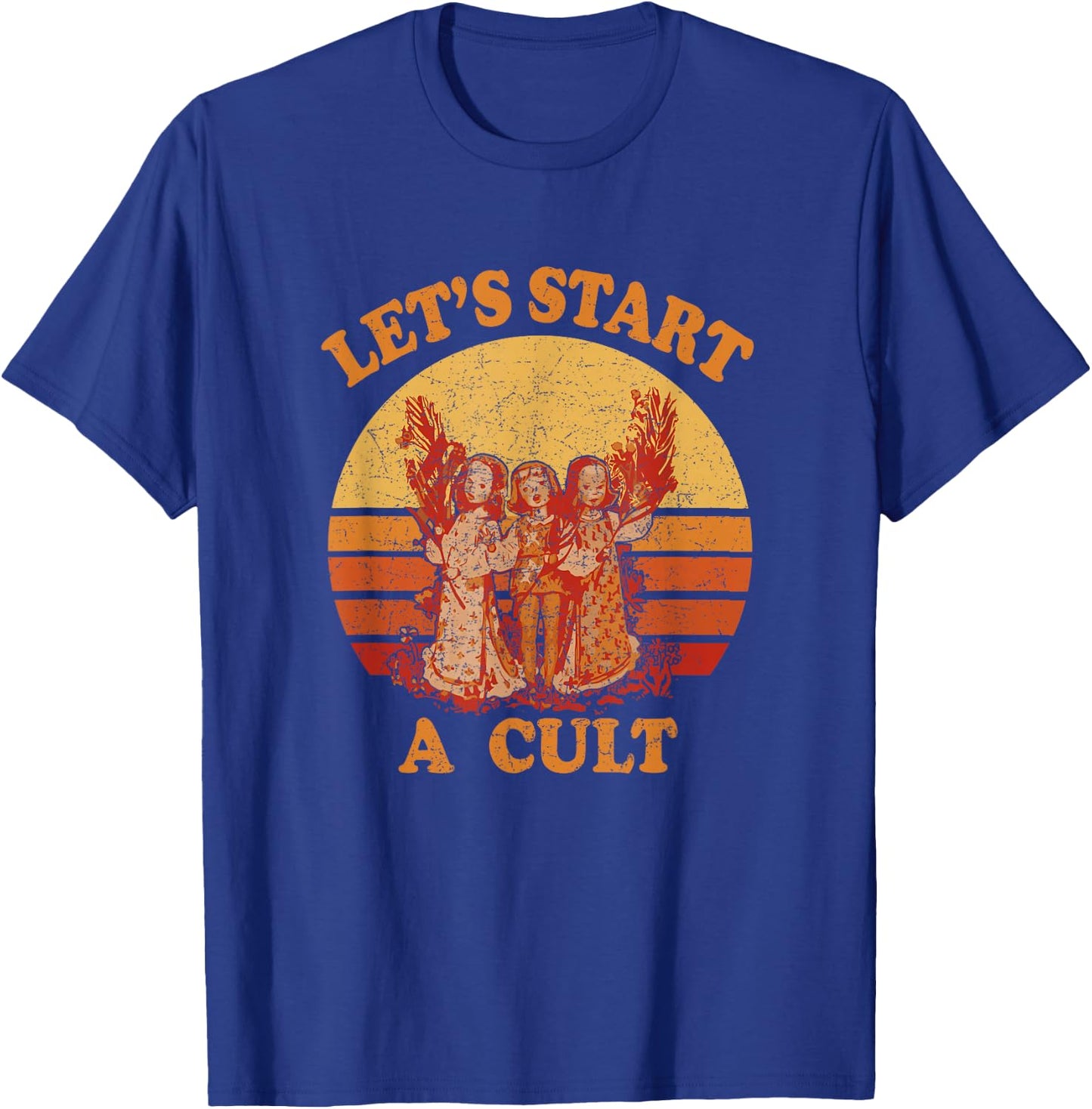 Lets Start A Cult - Retro Sunset T-Shirt - T-Shirt | Royal