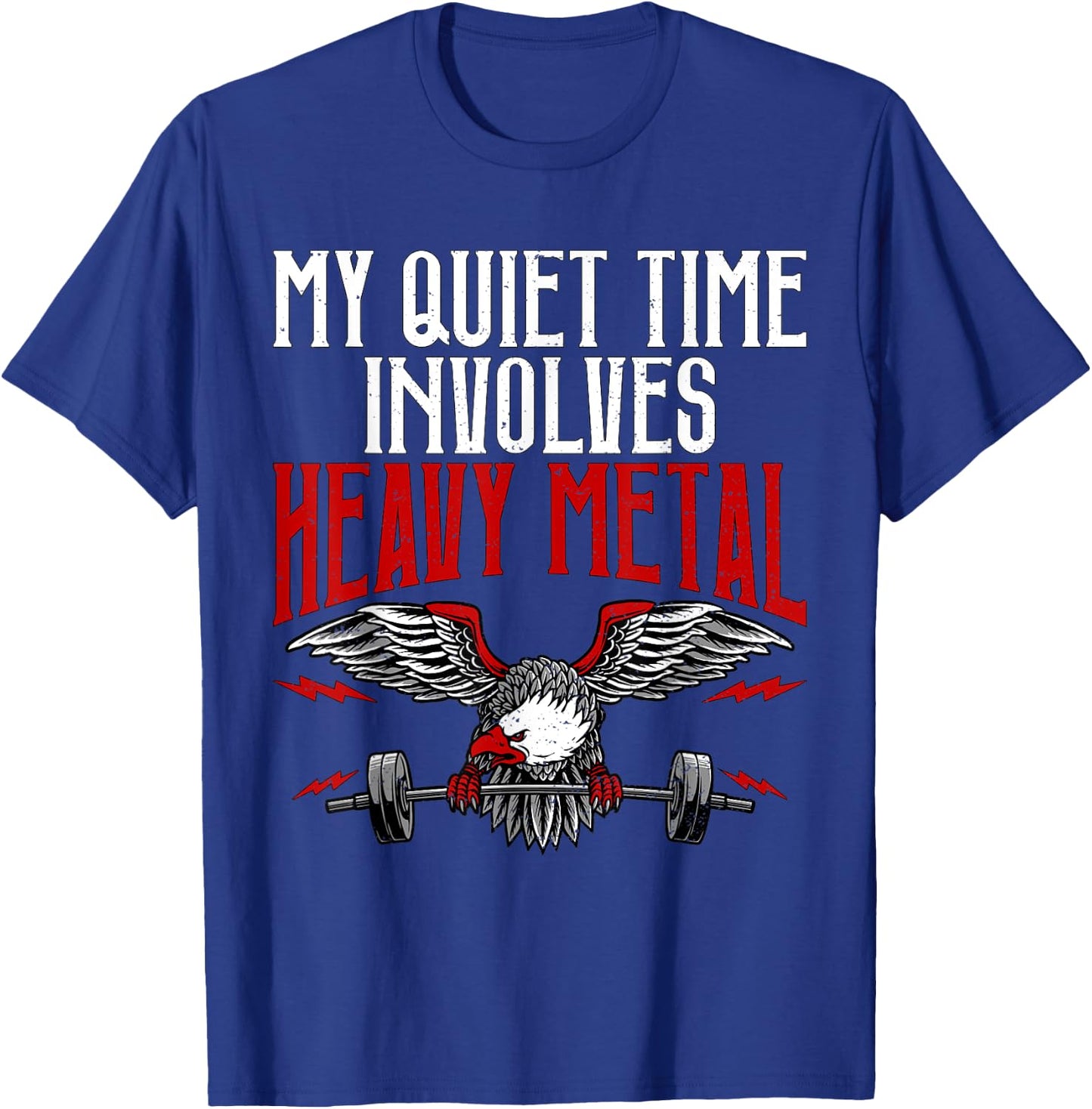 Heavy Metal | Fitness Weightlifting Deadlift Workout Gym T-Shirt - T-Shirt | Royal