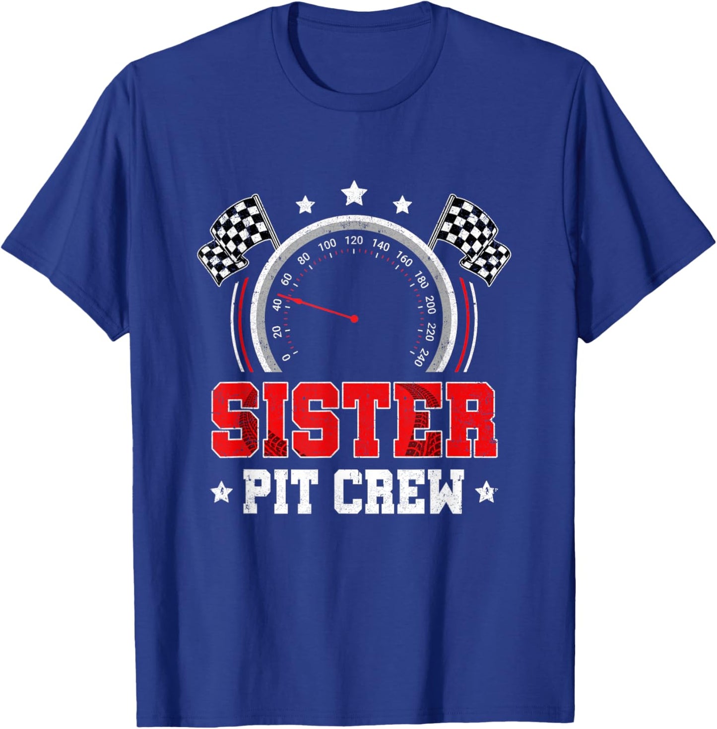 Sister Pit Crew Race Car Birthday Party Racing Family T-Shirt - T-Shirt | Royal