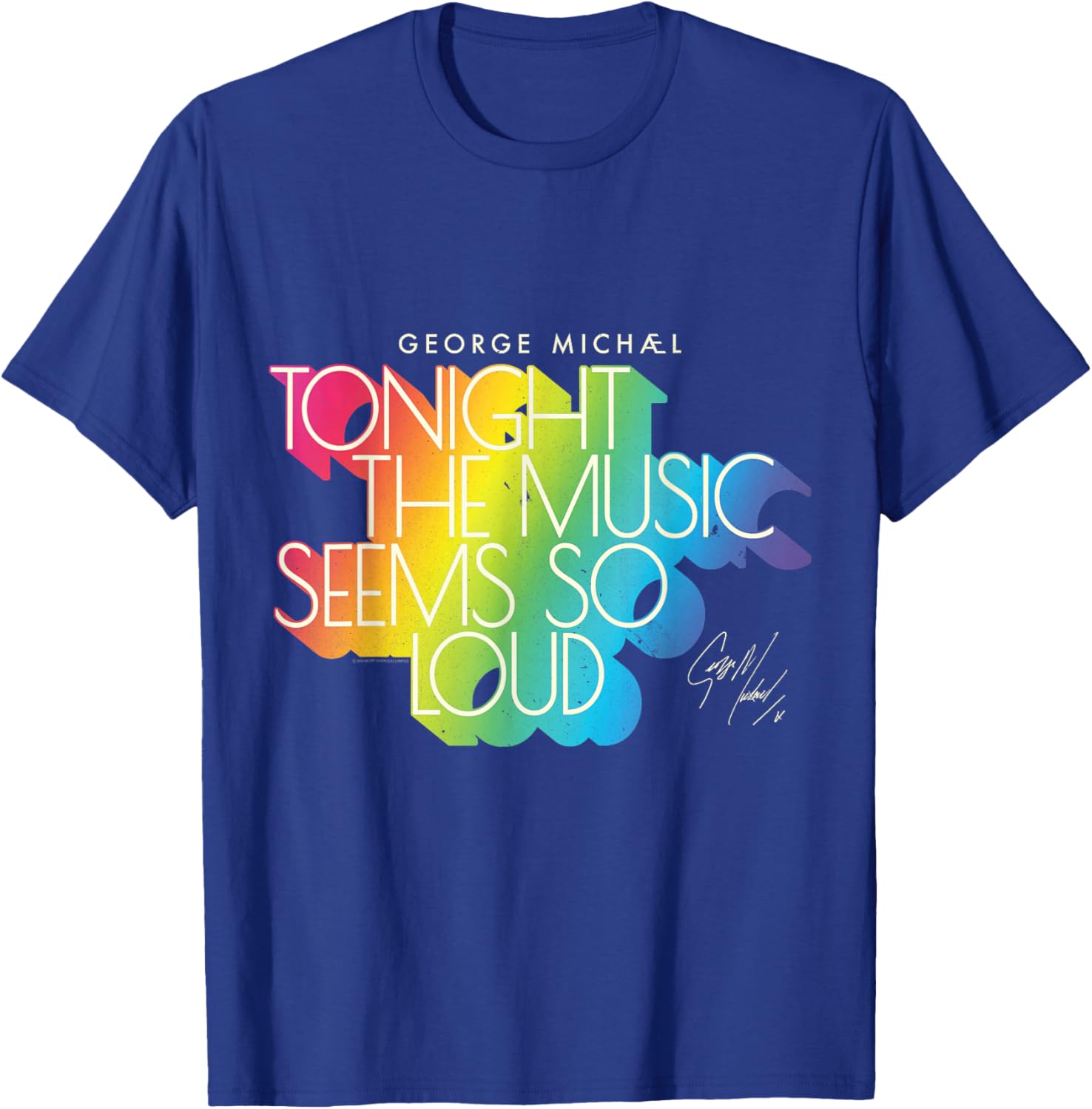 George Michael Tonight The Music Retro Rainbow (Light) T-Shirt - T-Shirt | Royal