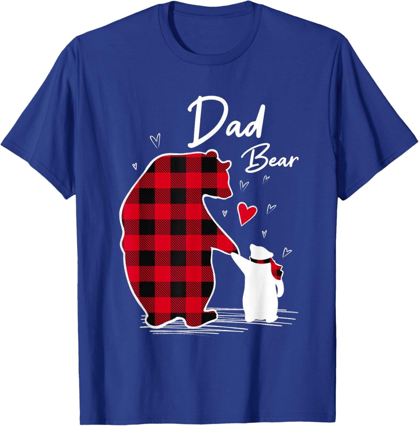 Dad Bear Christmas Pajama Red Buffalo Plaid T-Shirt - T-Shirt | Royal