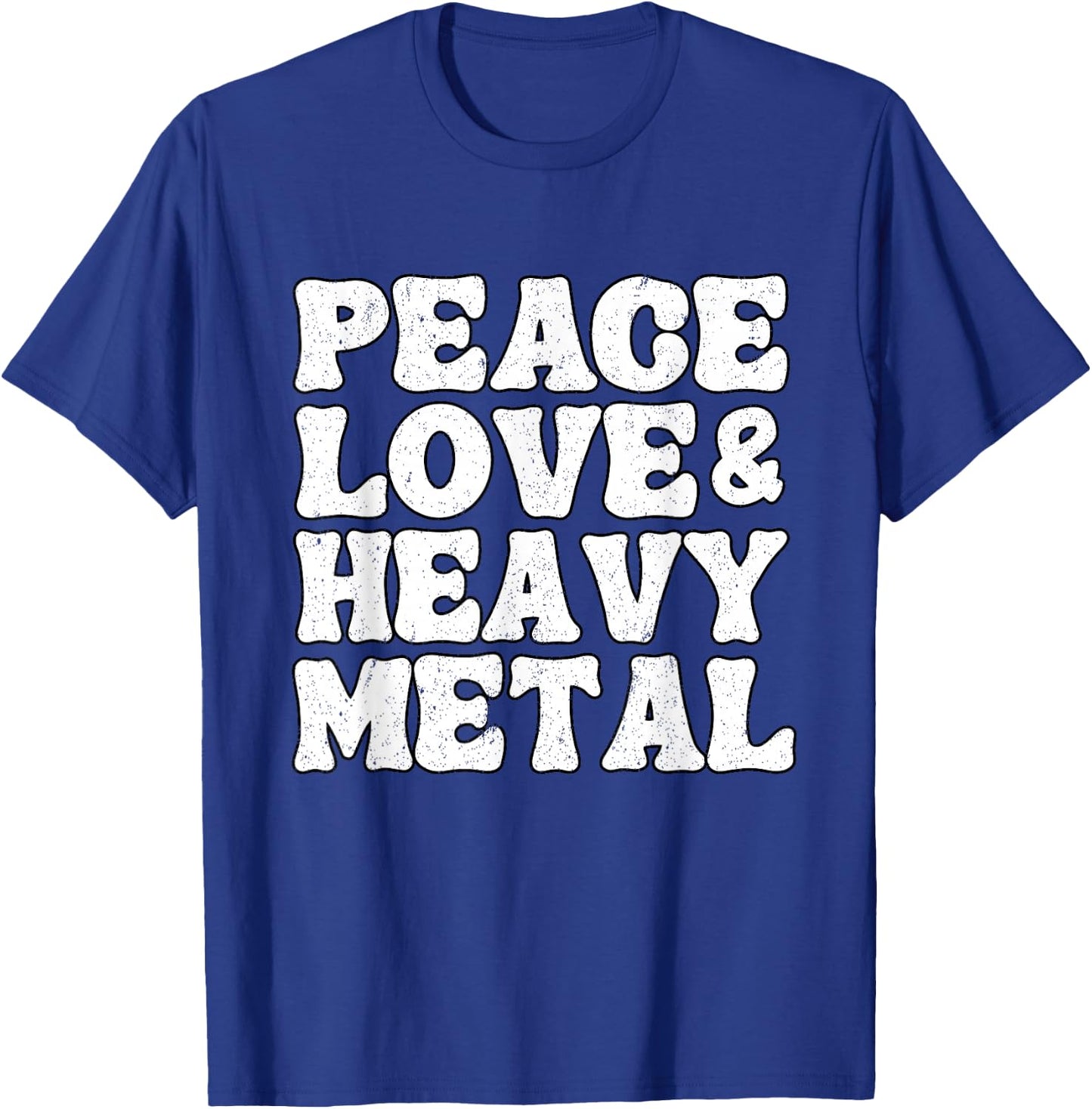 Punk Rock Kids Band Metal Retro Peace Love & Heavy Metal T-Shirt - T-Shirt | Royal